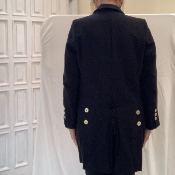 +MINT+ ANN DEMEULEMEESTER heavy cotton, oversized/long black blazer (EUR 42) - Picture 4 of 15